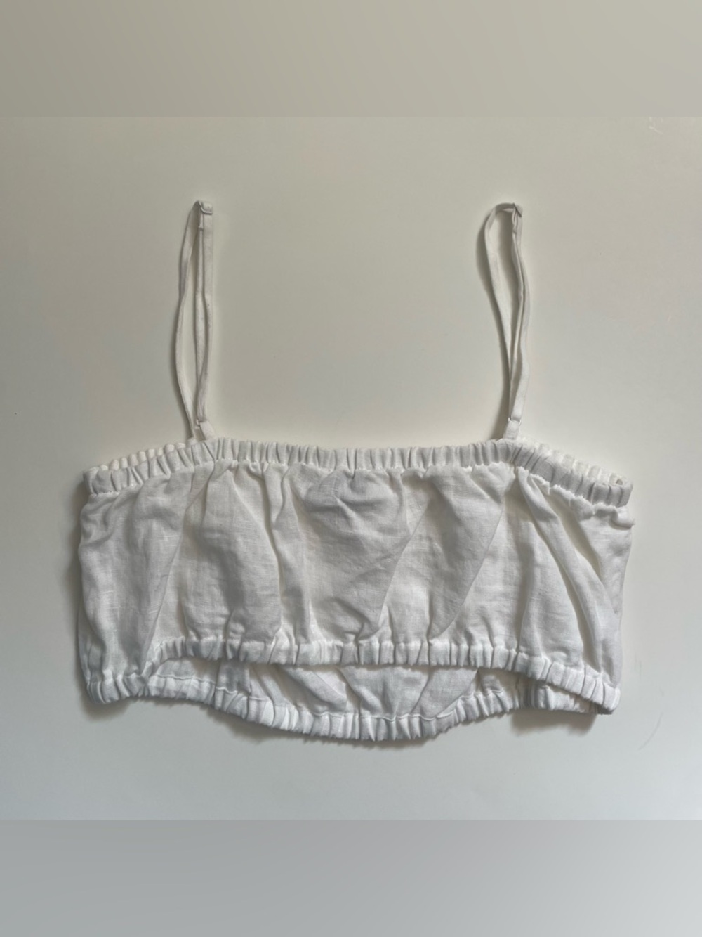 Wilfred Free Abena 100% Linen Crop Top Bralette Tank Spaghetti Strap Size Medium - Picture 3 of 6